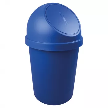 helit Round Waste Bin with Swing Lid, 45 Litres, Blue, Polypropylene, Ø400 mm x H700 mm (H2401334)