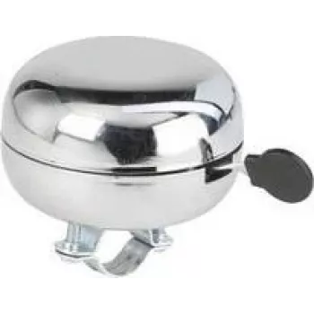 FISCHER Retro Bicycle Bell, Chrome-Plated Housing, 80 mm Diameter, with Handlebar Mount, 1 Piece (85808)