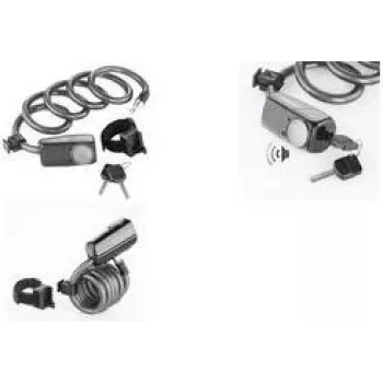 FISCHER FAHRRAD Spiral Cable Lock Anthracite with Alarm Key Lock 85908:FISCHER