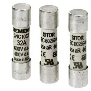 Siemens 3NC2263 Cylindrical Fuse 6A 500V AC 250V DC gG 10x38mm