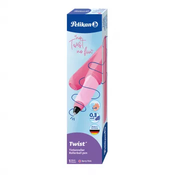 Pelikan Twist Rollerball Pen Berry Pink – Ergonomic, for Left- and Right-Handers 300010121