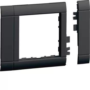Hager GR0800A9011 Frame Cover for OT800 Cable Entry, 80mm, Graphite Black (RAL 9011)