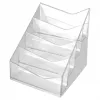 HELIT H2350802 the helpdesk 4-Compartment Business Card Holder, Clear Polystyrene, 20 mm Compartment Depth