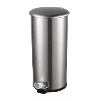 HELIT the zinc Pedal Bin 12 L Silver Stainless Steel Round Soft-Close H2406500