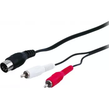 Wentronic AVK 114-150 1.5m 5-Pin DIN to 2x RCA Male Audio Cable - Black 50014