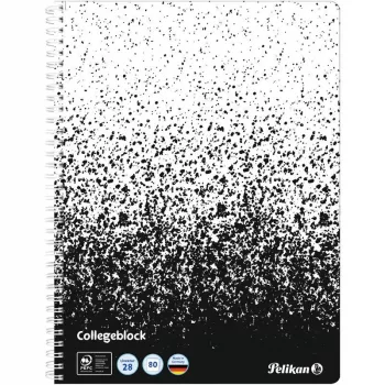 Pelikan College Pad Color Edition, A4, Black/White with 2 Margins, 80 Sheets, 70 g/m², Wood-Free, 4-hole Punched, 1 Piece 400197021