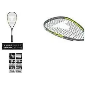 TALBOT torro Drive 2000 squash racket, black/yellow, all-round plus balanced 251002