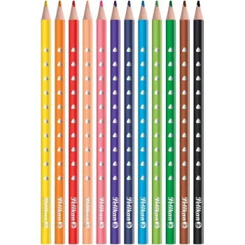 Pelikan 700634 Coloured Pencils 12-Piece Set, Various Colours, Hexagonal Wooden Barrel, 3.3 mm Break-Resistant Lead