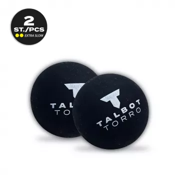 TALBOT torro Squash Ball, Black/Yellow, Extra Slow, Double Yellow Dot - 1 Piece (251107)