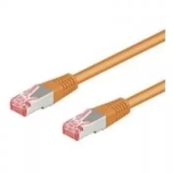Wentronic Goobay CAT 6 patch cable, S/FTP (PiMF), orange, 0.5 m - LSZH halogen-free, copper (93467)