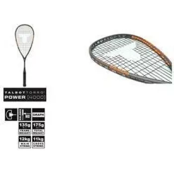 TALBOT TORRO Power 4000 squash racket, black/orange, balanced offensive, Y-construction 251004