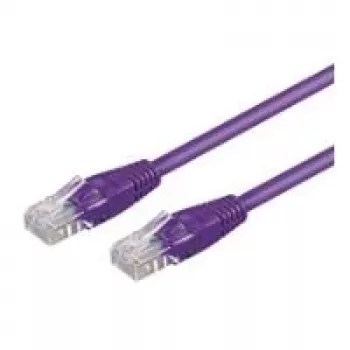 Wentronic 7m CAT5e UTP network patch cable, RJ45 plug to plug, gold-plated contacts, purple 95246