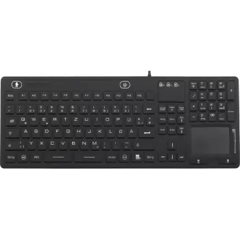 Renkforce IP68 industrial USB keyboard with touch surface, black (iM-IKB110-BK)