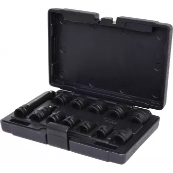 KS TOOLS 1/2 inch hex impact socket set, short, 12-Piece (515.0112)