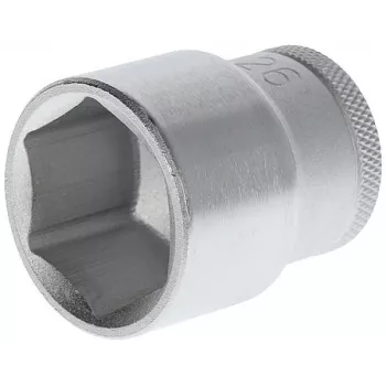 GEDORE 1/2 inch Drive 6-Point Socket, 26 mm, Chrome Vanadium Steel, Matt Chrome-Plated 6132070