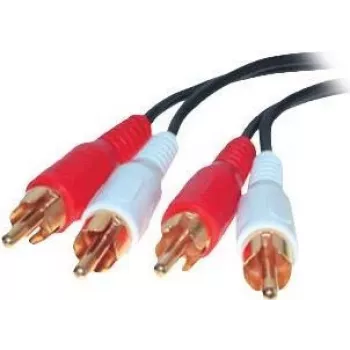 SHIVERPEAKS 2 x RCA plug to 2 x RCA plug audio cable, 0.5 m, gold-plated, black BS40501