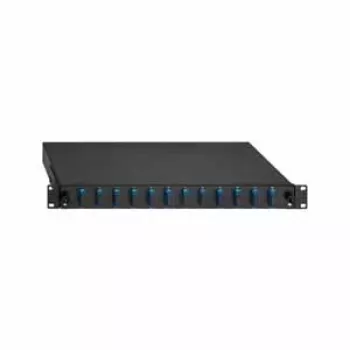 Rutenbeck Fibre Optic Patch Panel SC Duplex SM 12-Port 1U 19 inch Black RAL 9005 Extendable 2280308120