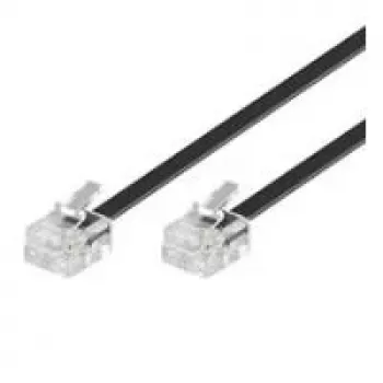 Wentronic Goobay Modular Connection Cable, Black, 15 m - RJ11/RJ14 (6P4C) Plug to RJ11/RJ14 (6P4C) Plug 50320