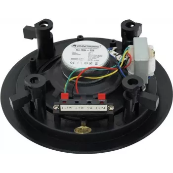Omnitronic 80710211 100V Line PA Speaker 5W Black Full-Range Wall Mount IP44