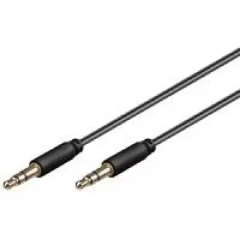 Wentronic Goobay 3.5 mm Jack Connection Cable, 1.5 m, Stereo, Gold-Plated, Black 69106