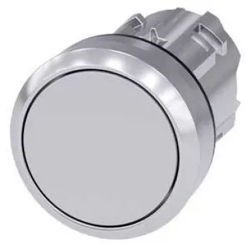 Siemens SIRIUS ACT Pushbutton Front Element, Metal, High Gloss, Grey (3SU1050-0AB80-0AA0)