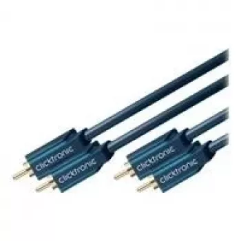 ClickTronic Casual Series RCA Audio Cable 2x RCA Plug to 2x RCA Plug 10m Double-Shielded Coaxial Black