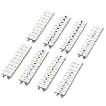 Phoenix Contact ZB 5.2mm White Zack Marker Strips, 10 Strips of 10 Markers Each, Consecutive Numbers 1-10, Snap-on 0808749:0021