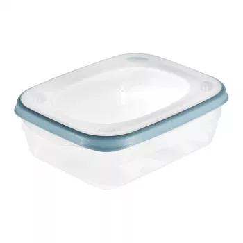 keeeper franco Food Storage Container, 1.2 L, Rectangular, Transparent with Blue Rim, PP/TPE, Airtight, Leak-Proof, Dishwasher-Safe, 1 Piece 1079368000000