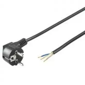 Wentronic Goobay Angled Schuko Power Cable, Open End, 3 m, Black 96033