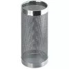 HELIT H2515500 Metal Umbrella Stand, Perforated Design, Chrome, Round, Diameter 240 mm, Height 490 mm
