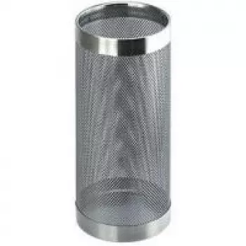 HELIT H2515500 Metal Parasol Base, Perforated Design, Chrome, Round, Diameter 240 mm, Height 490 mm