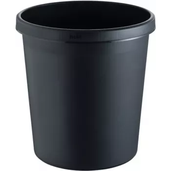 helit H6105895 Round Plastic Waste Bin 18L Black 31x32cm