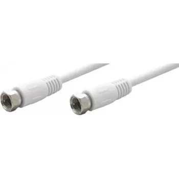 TECLINE Wentronic Goobay Satellite Connection Cable, 100% Shielded, White, 10 m - F Plug to F Plug (50741)