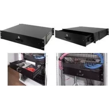 LogiLink 19 inch Rack Drawer 2U Lockable Black (SF164B)