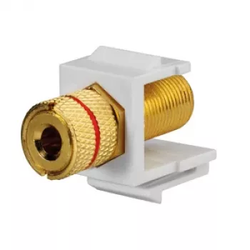 Rutenbeck Keystone Speaker Connection Adapter KMK-LS, Screw Terminals, Black/Red, Tool-Free 17000608