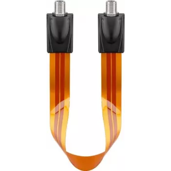 Wentronic Goobay SAT Window Feedthrough Cable, Ultra-Flat 0.3 mm, Brown-Black, 0.3 m, F-Socket to F-Socket 67244