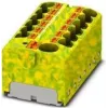 Phoenix Contact PTFIX 10/12X4-GNYE Distribution Block, Push-in, 10 mm², Green/Yellow 1153438