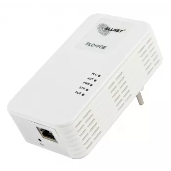 ALLNET ALL1681203-CH Powerline 1200 Mbps Gigabit PoE+ Bridge with Integrated Socket