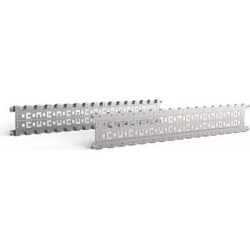 SCHROFF 23130084 19 inch Rack Mounting Kit - Steel, Galvanised, 2 Brackets, 4 Screws M4x10, 4 Nuts M4, 4 Washers, 4 Plastic Washers