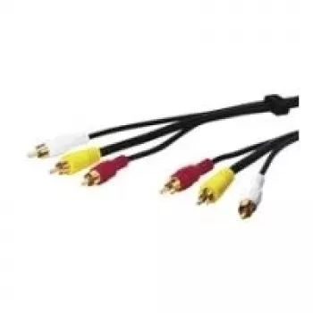 Wentronic AVK 201-500 5.0m 3 x RCA Plug to 3 x RCA Plug Audio/Video Cable Black 50140