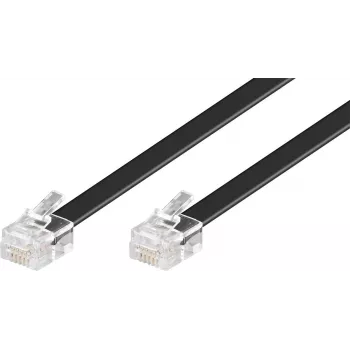 Wentronic Goobay RJ12 Modular Cable, 6P6C Plug-Plug, 15 m, Black 50324