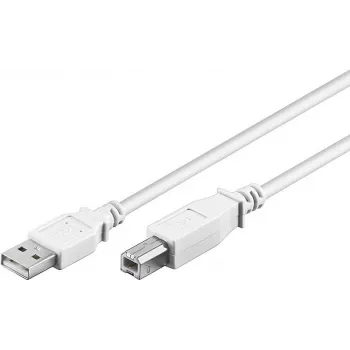 Wentronic 96186 USB 2.0 Cable, USB-A Plug to USB-B Plug, 1.8 m, White