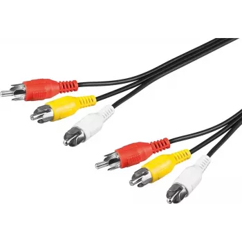 Wentronic AVK 354-300 3.0m 3x RCA plug to 3x RCA plug AV cable - black 50382