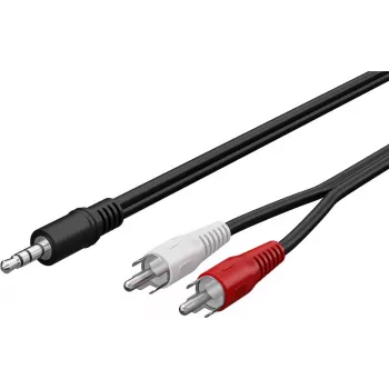 Wentronic Goobay 3.5mm Jack to 2x RCA Adapter Cable, 20 m, Black 50779