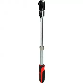 KS Tools 3/8 inch SlimPOWER Telescopic Ratchet with Flexible Head, 72 Teeth, Quick Release, 280-430 mm 914.3820