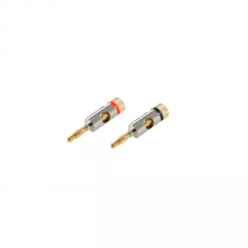 SHIVERPEAKS BASIC-S Banana Plug Set, 2-Piece Red/Black, Gold-Plated Metal, 4 mm BS56210-SET