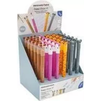 FABER-CASTELL EBERHARD FABER Animal Erase it! Gel Pen Display, 36 Pens, Blue Ink, 0.7 mm, Erasable, Refillable 560109
