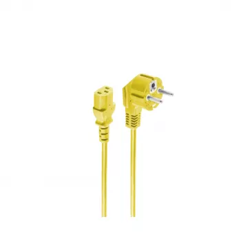 shiverpeaks BASIC-S Schuko to IEC C13 Power Cable, 1.8 m, Yellow BS09-05182