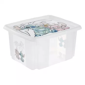 keeeper Storage Box karolina Stitch, 24 Litres Rotatable/Stackable Box with Lid, PP, Transparent, 1 Piece 1223700131900