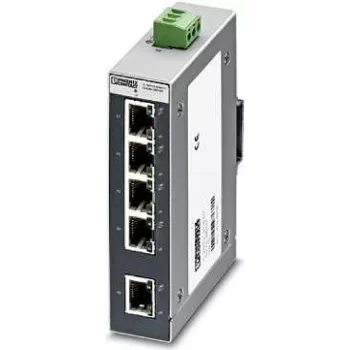 Phoenix Contact FL SWITCH SFNB 5TX industrial Ethernet switch, 5-Port 10/100 Mbps, DIN rail, 24 V DC 2891001